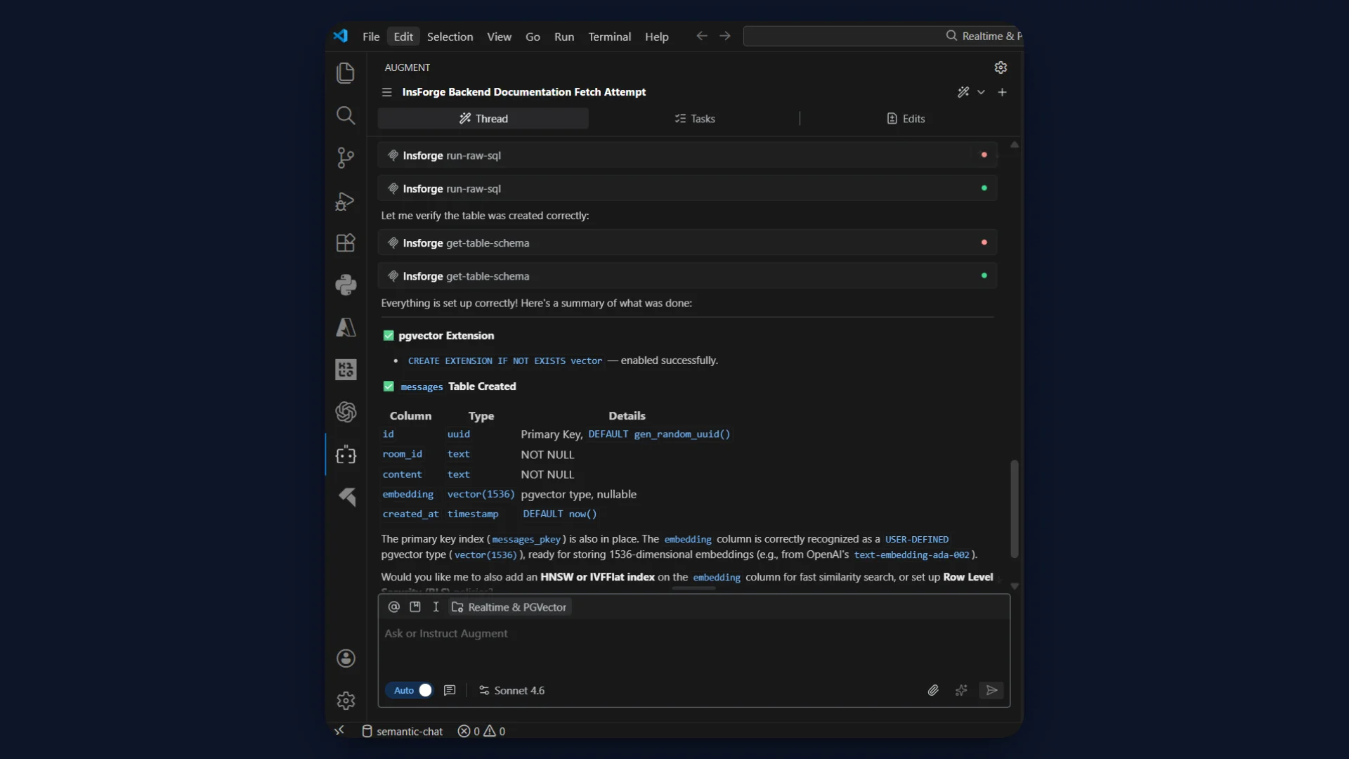 pgvector Extension Enabled